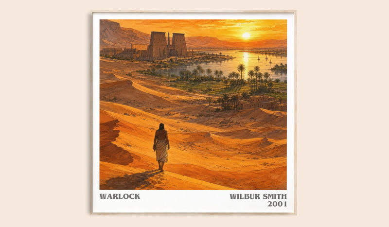 Warlock literary book poster by Wilbur Smith – framed literary art print