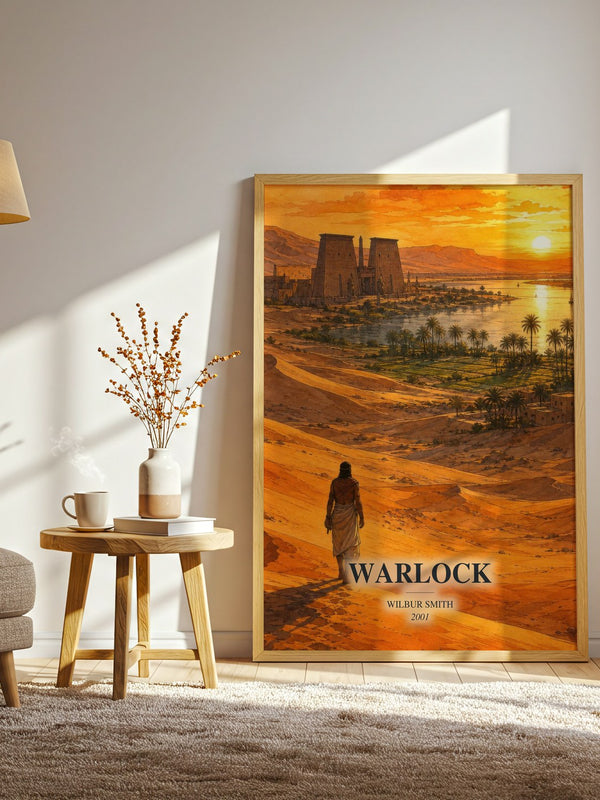 Warlock watercolour print in frame leaning in hallway – historical fiction wall art