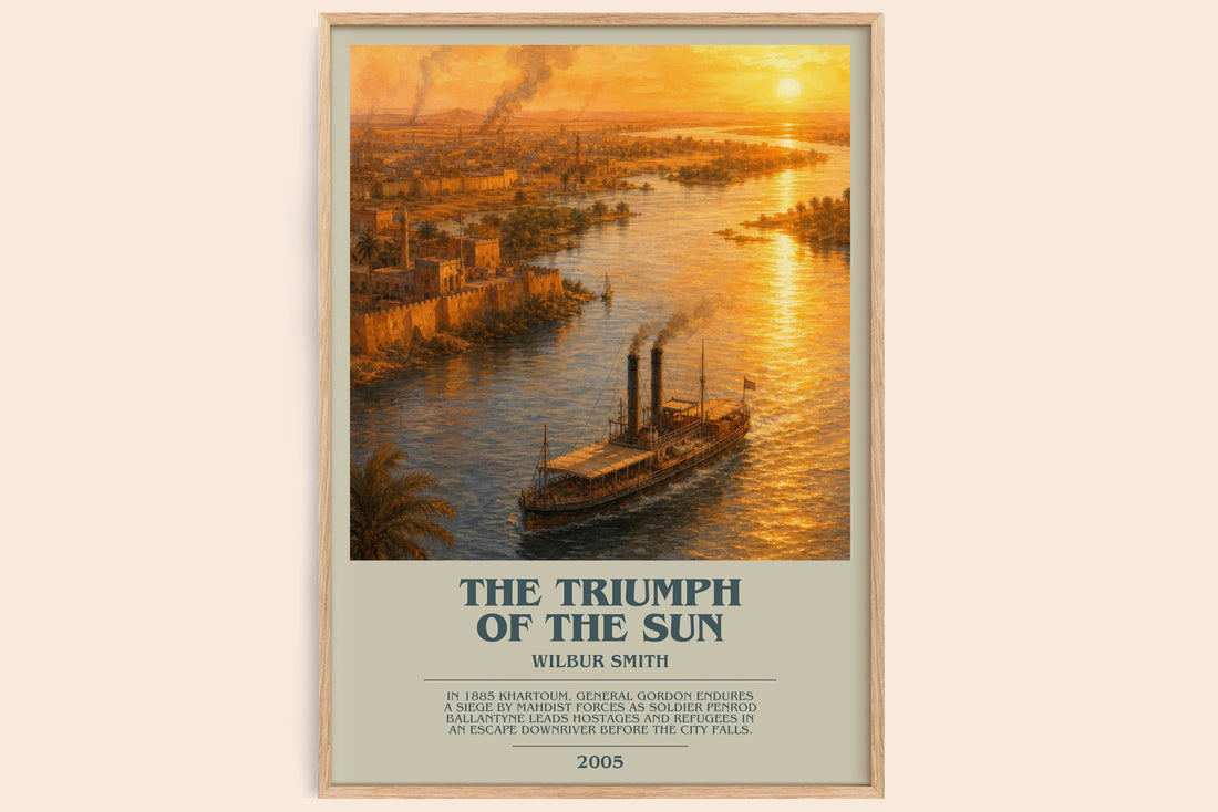 The Triumph of the Sun bookish book poster by Wilbur Smith – framed literary art print