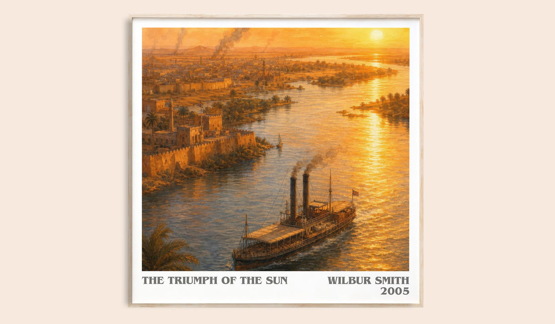 The Triumph of the Sun literary book poster by Wilbur Smith – framed literary art print