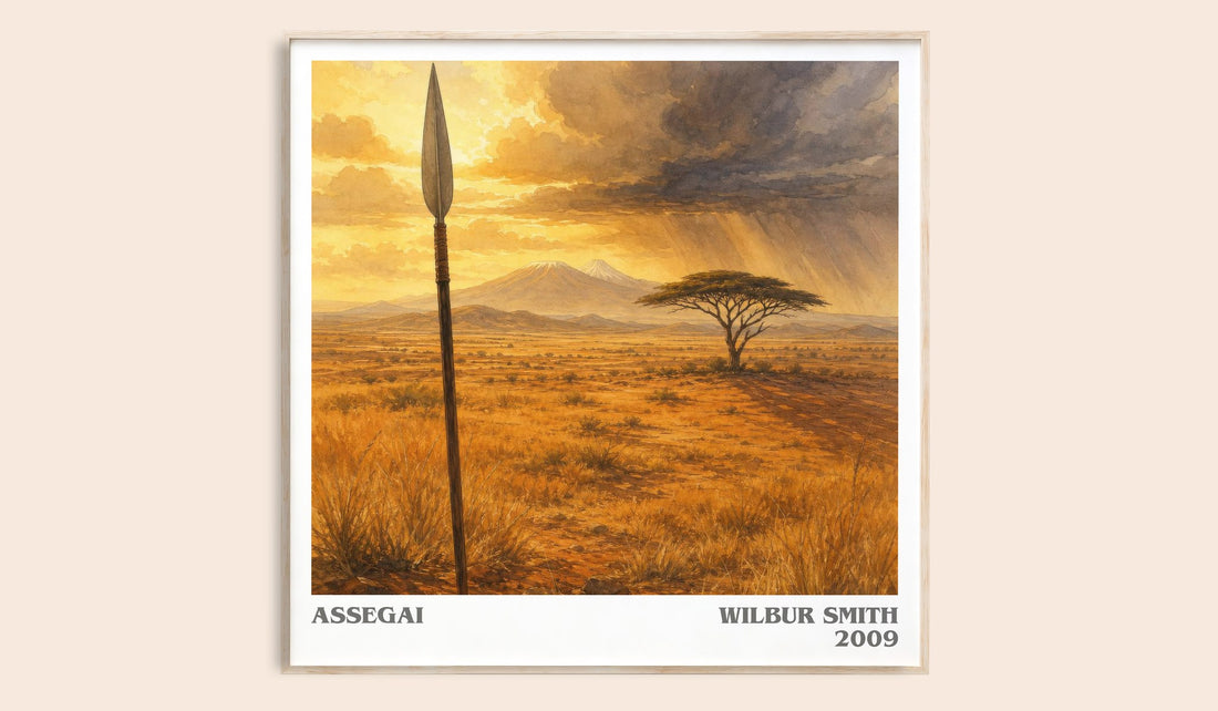 Assegai literary book poster by Wilbur Smith – framed literary art print