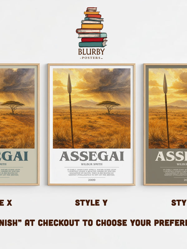 Assegai bookish print in frame leaning in hallway – adventure wall art