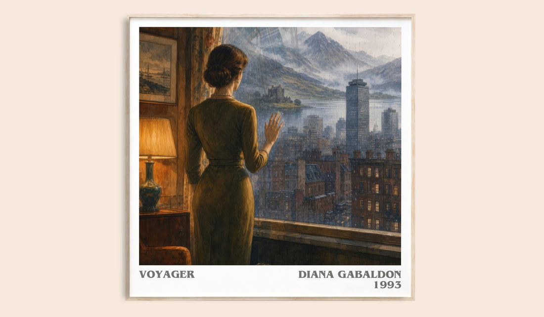 Voyager literary book poster by Diana Gabaldon – framed literary art print