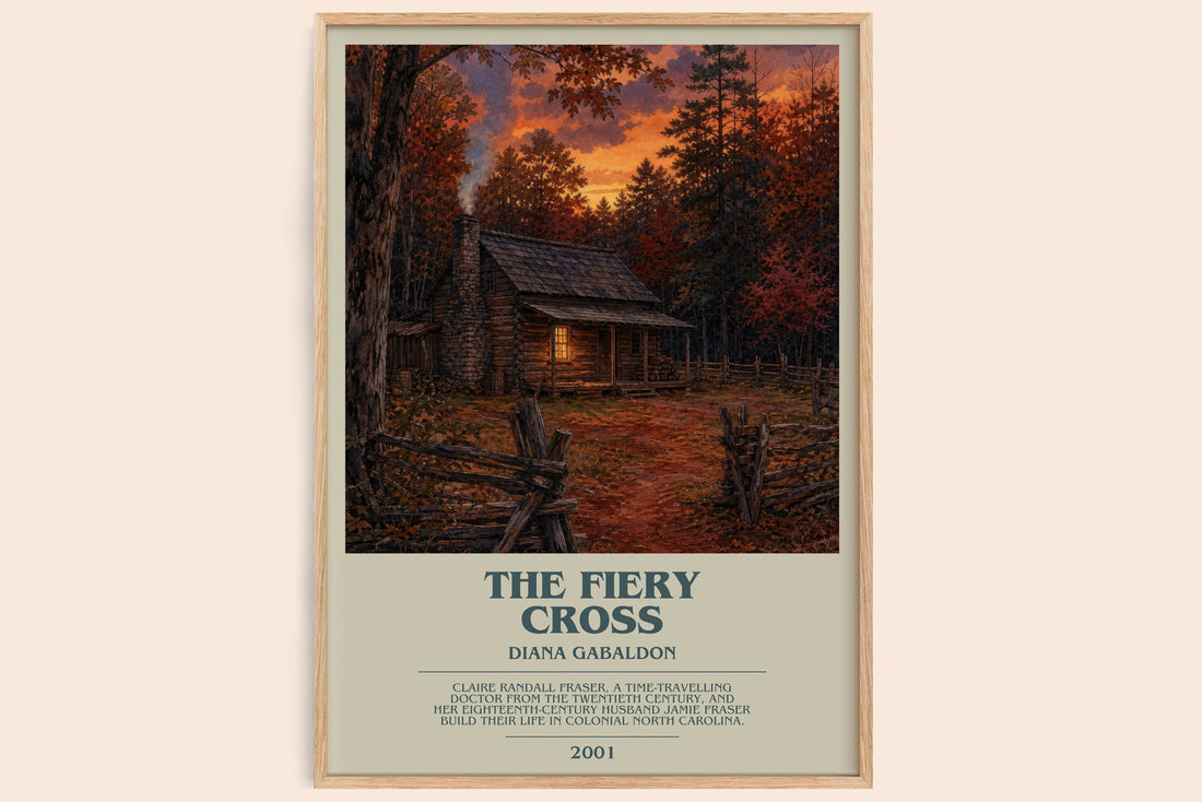 The Fiery Cross bookish book poster by Diana Gabaldon – framed literary art print