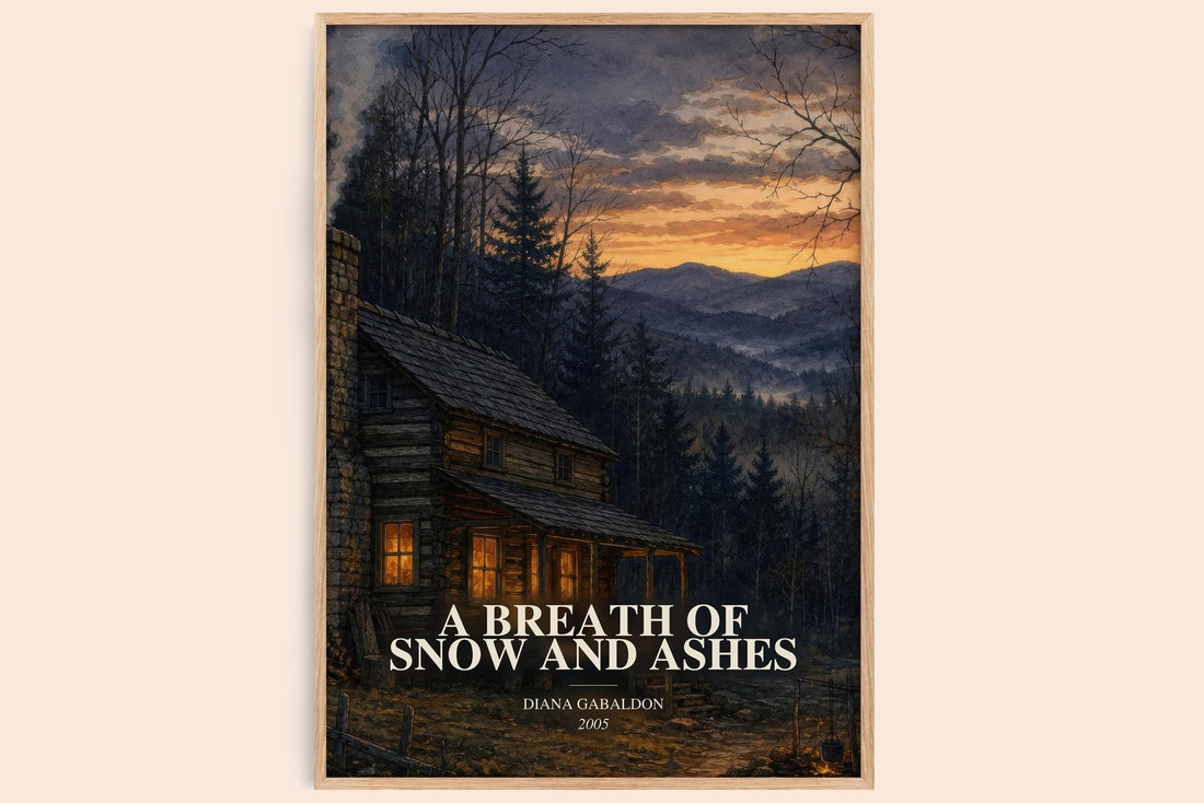 A Breath of Snow and Ashes watercolour book poster by Diana Gabaldon – framed literary art print