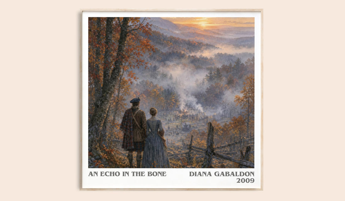 An Echo in the Bone literary book poster by Diana Gabaldon – framed literary art print