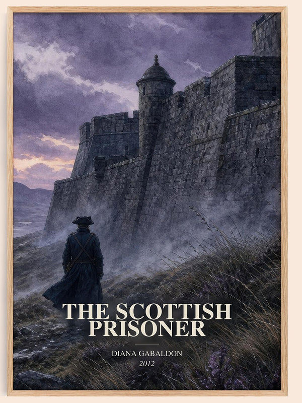 The Scottish Prisoner watercolour book poster by Diana Gabaldon – framed literary art print