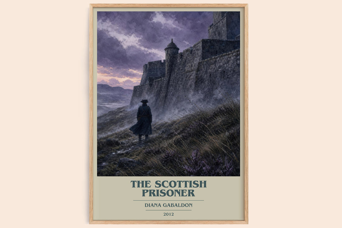 The Scottish Prisoner book cover book poster by Diana Gabaldon – framed literary art print