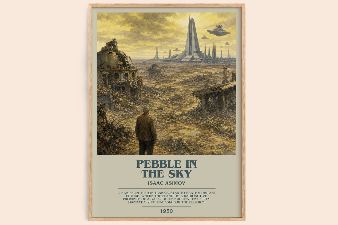 Pebble in the Sky bookish book poster by Isaac Asimov – framed literary art print