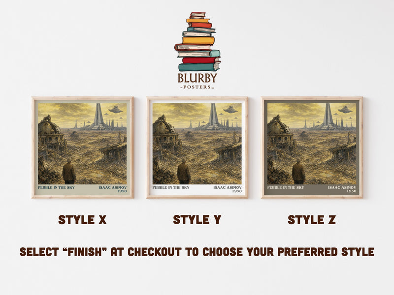 Pebble in the Sky literary print in frame leaning in hallway – sci fi wall art