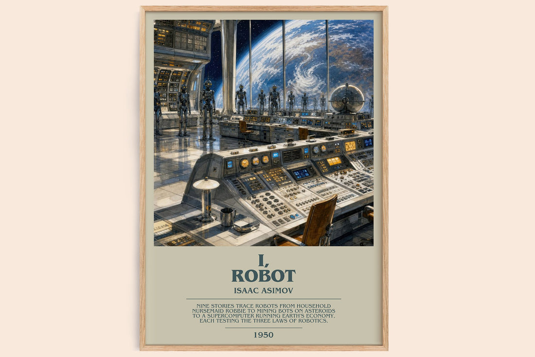 I, Robot bookish book poster by Isaac Asimov – framed literary art print