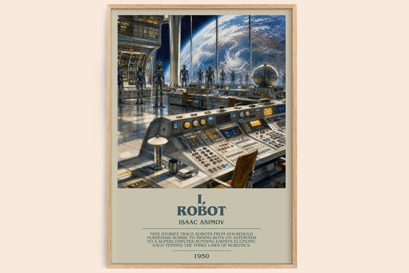 I, Robot bookish book poster by Isaac Asimov – framed literary art print