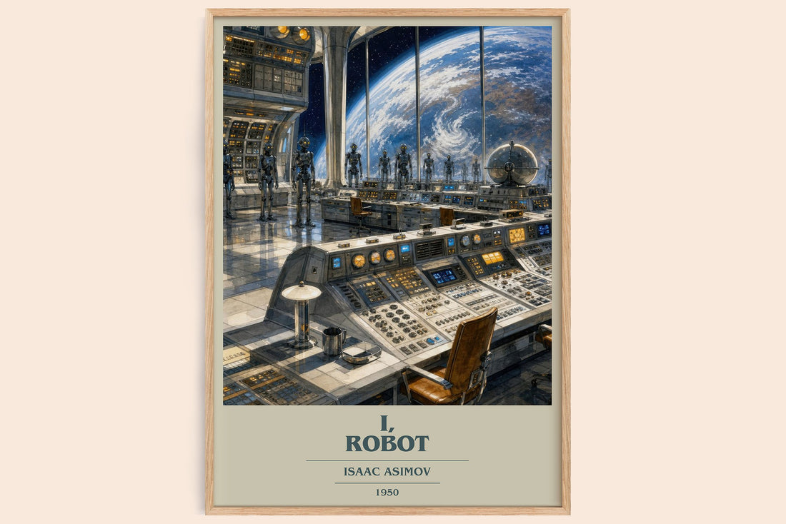 I, Robot book cover book poster by Isaac Asimov – framed literary art print