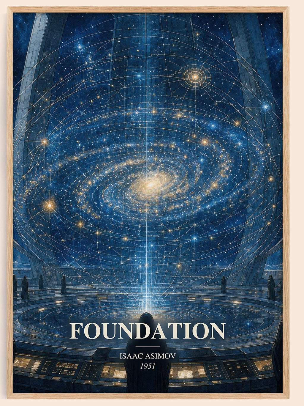 Foundation watercolour book poster by Isaac Asimov – framed literary art print