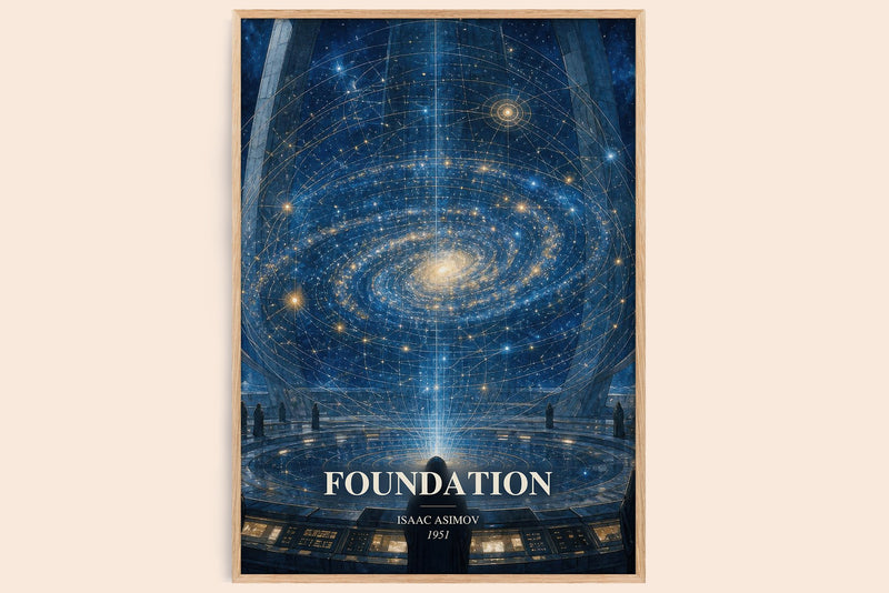 Foundation watercolour book poster by Isaac Asimov – framed literary art print