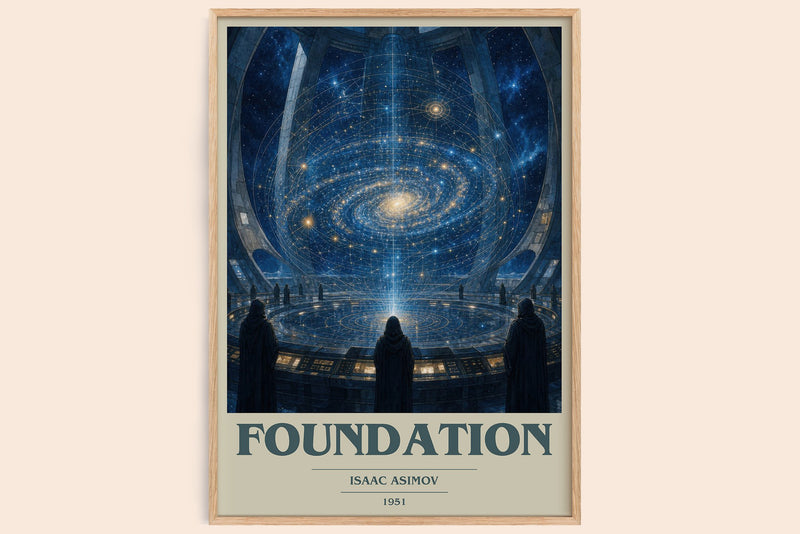 Foundation Book Cover Poster by Isaac Asimov (Modern Minimalist style)