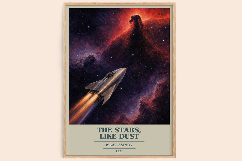 The Stars, Like Dust book cover book poster by Isaac Asimov – framed literary art print