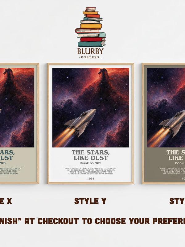 The Stars, Like Dust bookish print in frame leaning in hallway – sci fi wall art