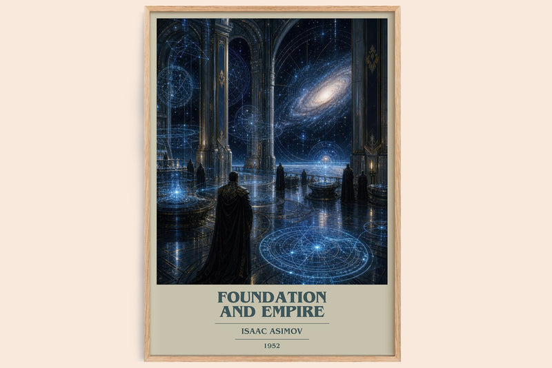 Foundation and Empire book cover book poster by Isaac Asimov – framed literary art print