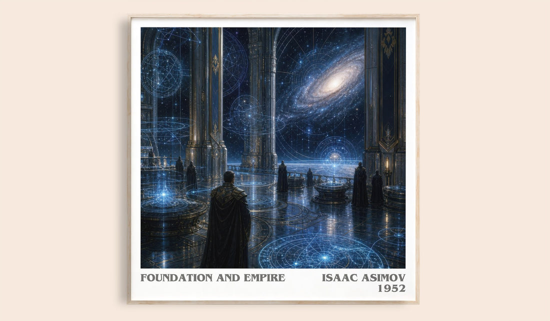 Foundation and Empire literary book poster by Isaac Asimov – framed literary art print