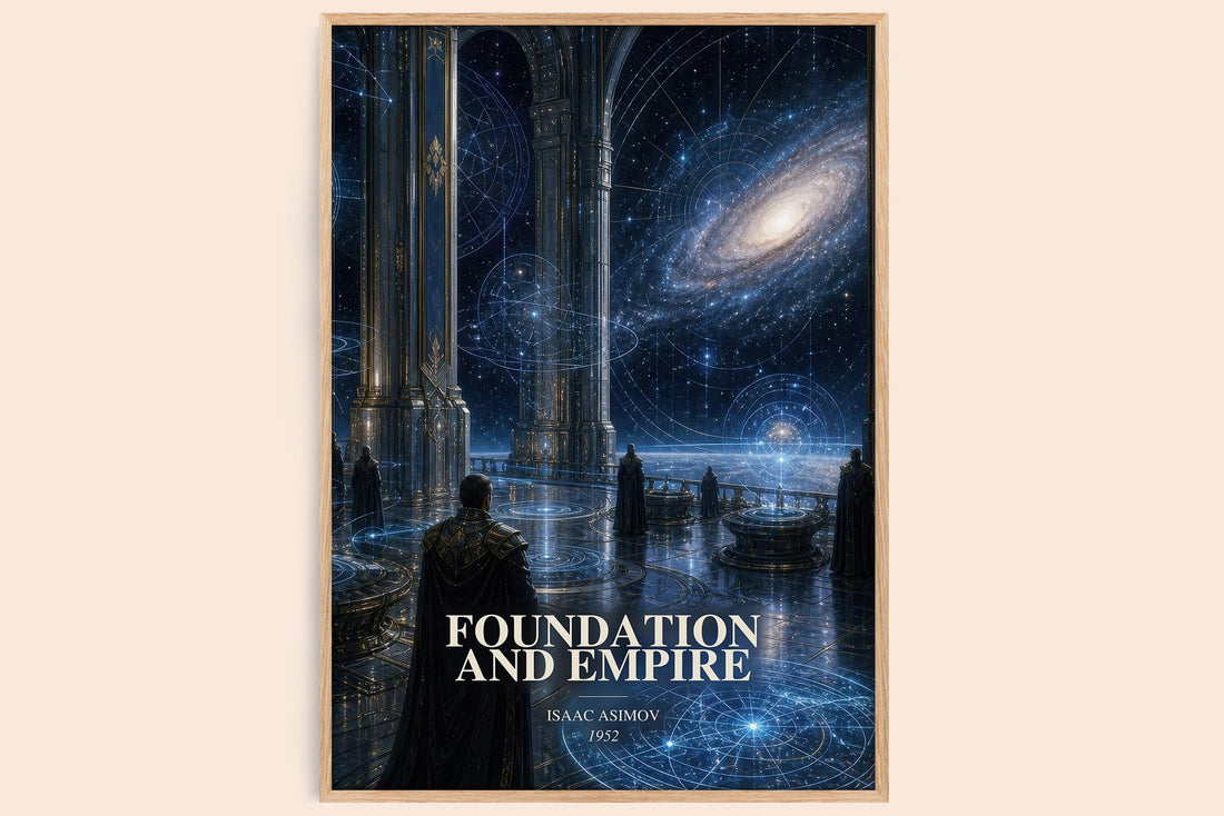 Foundation and Empire watercolour book poster by Isaac Asimov – framed literary art print