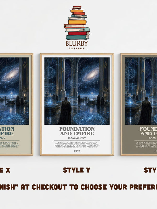 Foundation and Empire bookish print in frame leaning in hallway – sci fi wall art