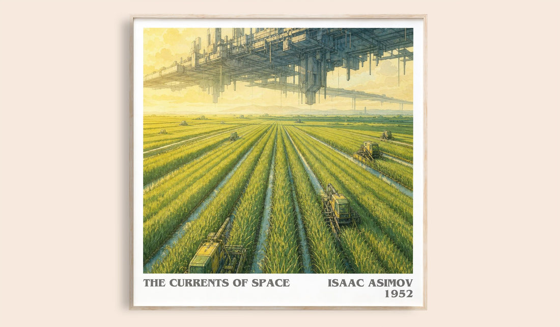 The Currents of Space literary book poster by Isaac Asimov – framed literary art print