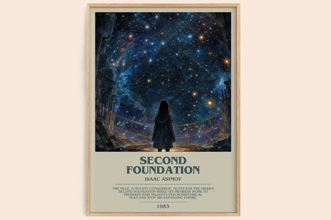 Second Foundation bookish book poster by Isaac Asimov – framed literary art print