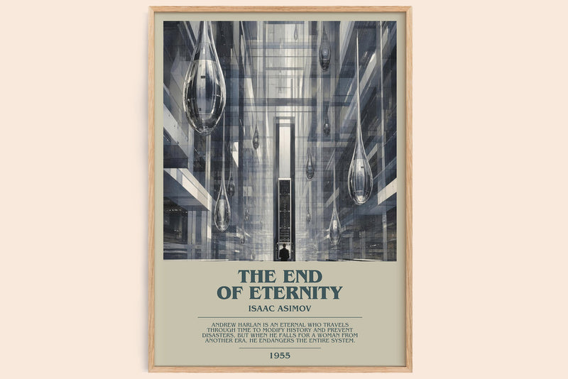 The End of Eternity bookish book poster by Isaac Asimov – framed literary art print