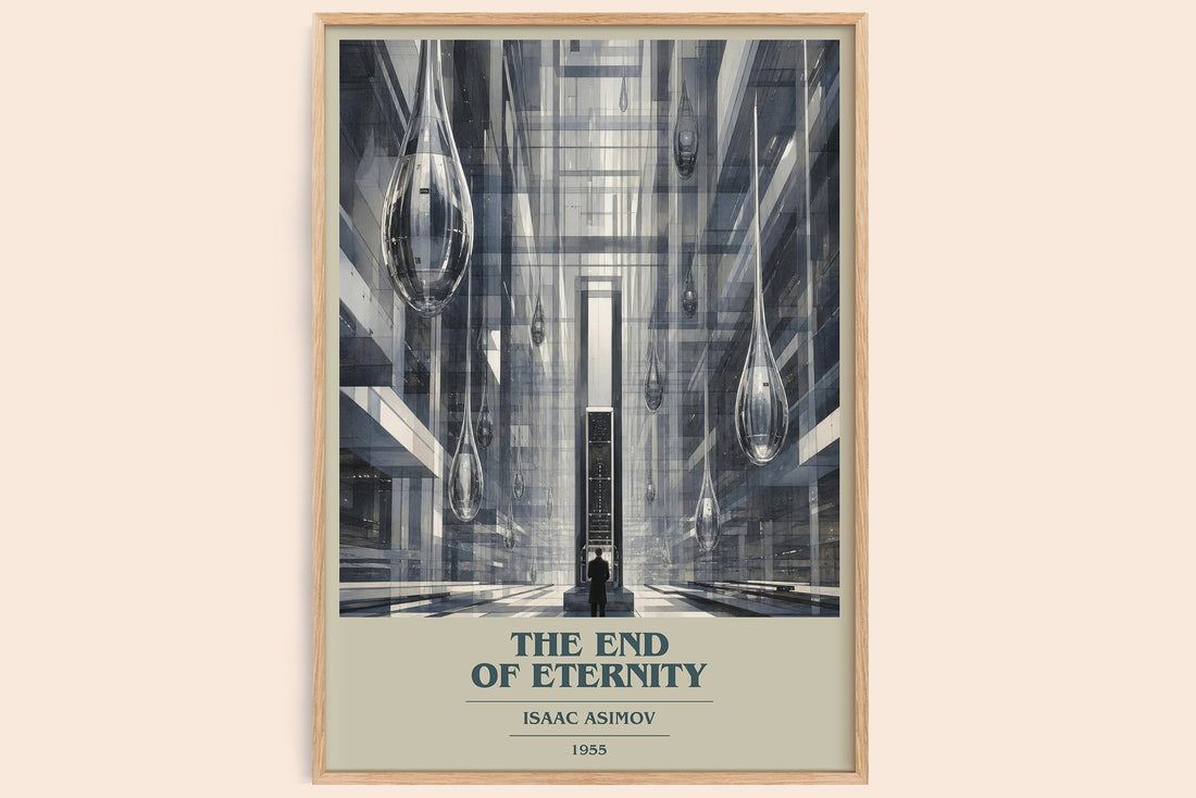 The End of Eternity book cover book poster by Isaac Asimov – framed literary art print