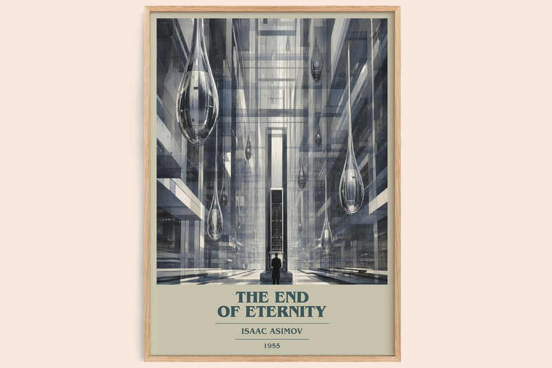 The End of Eternity book cover book poster by Isaac Asimov – framed literary art print