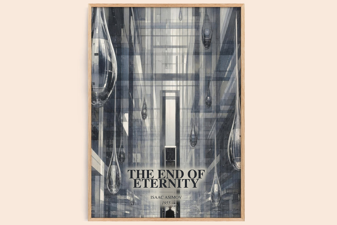 The End of Eternity watercolour book poster by Isaac Asimov – framed literary art print