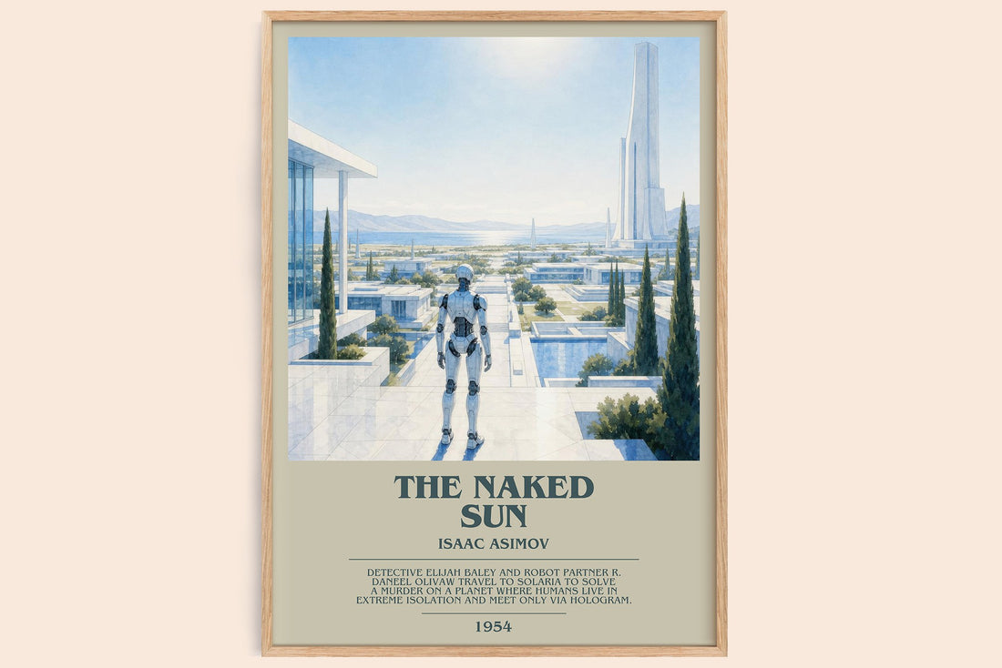 The Naked Sun bookish book poster by Isaac Asimov – framed literary art print