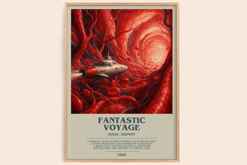 Fantastic Voyage bookish book poster by Isaac Asimov – framed literary art print
