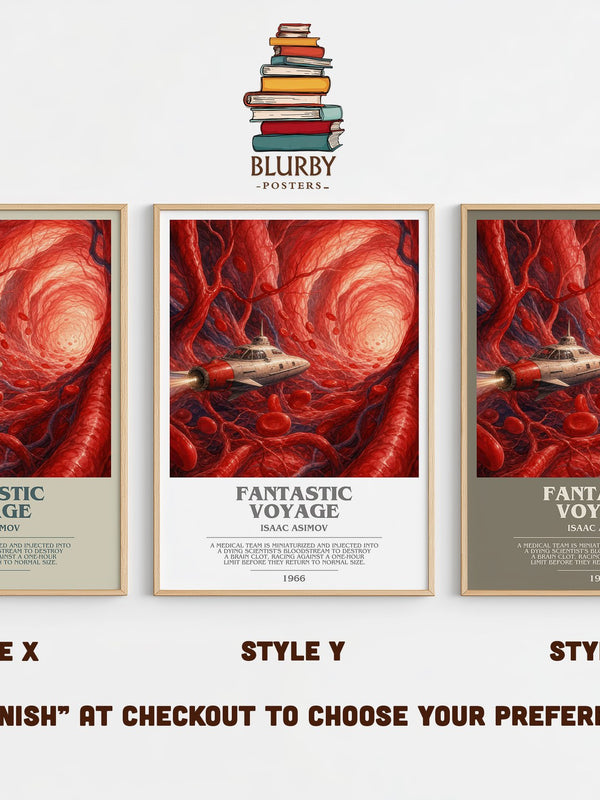 Fantastic Voyage bookish print in frame leaning in hallway – sci fi wall art