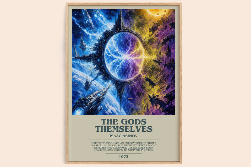 The Gods Themselves bookish book poster by Isaac Asimov – framed literary art print