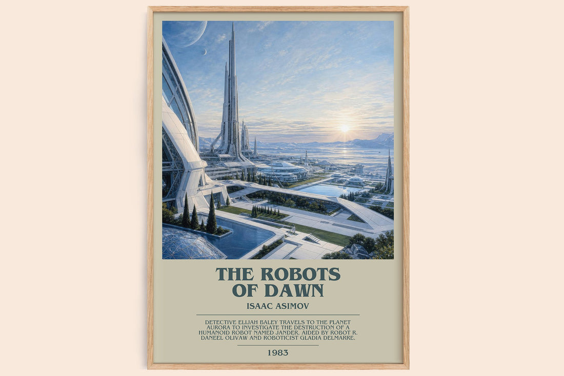 The Robots of Dawn bookish book poster by Isaac Asimov – framed literary art print