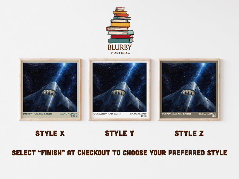 Foundation and Earth literary print in frame leaning in hallway – sci fi wall art