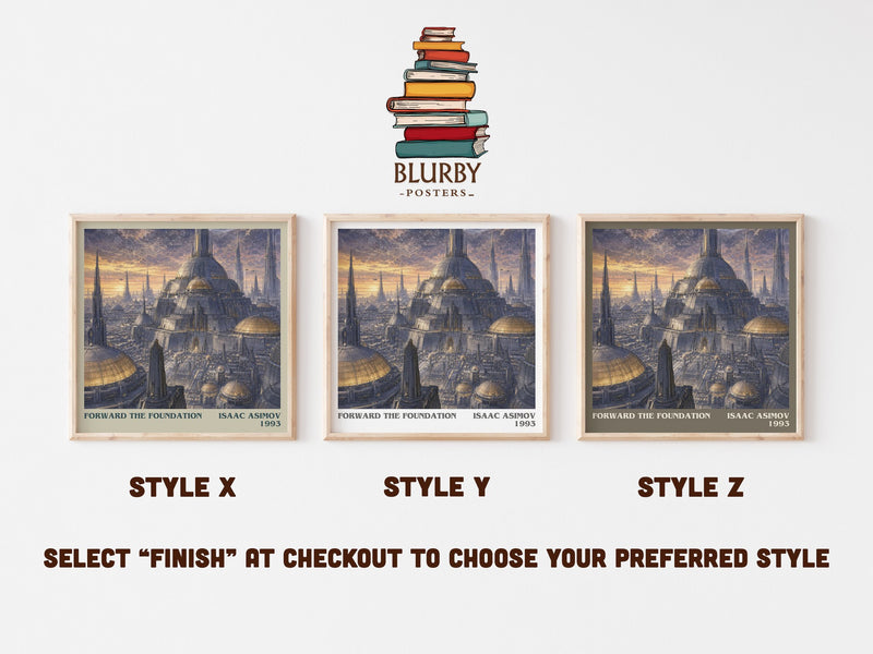 Forward the Foundation literary print in frame leaning in hallway – sci fi wall art