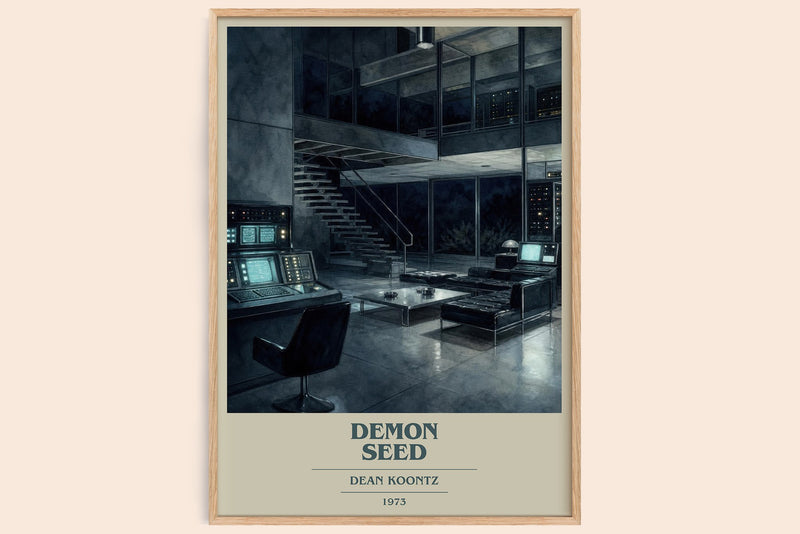 Demon Seed Book Cover Poster by Dean Koontz (Modern Minimalist style)