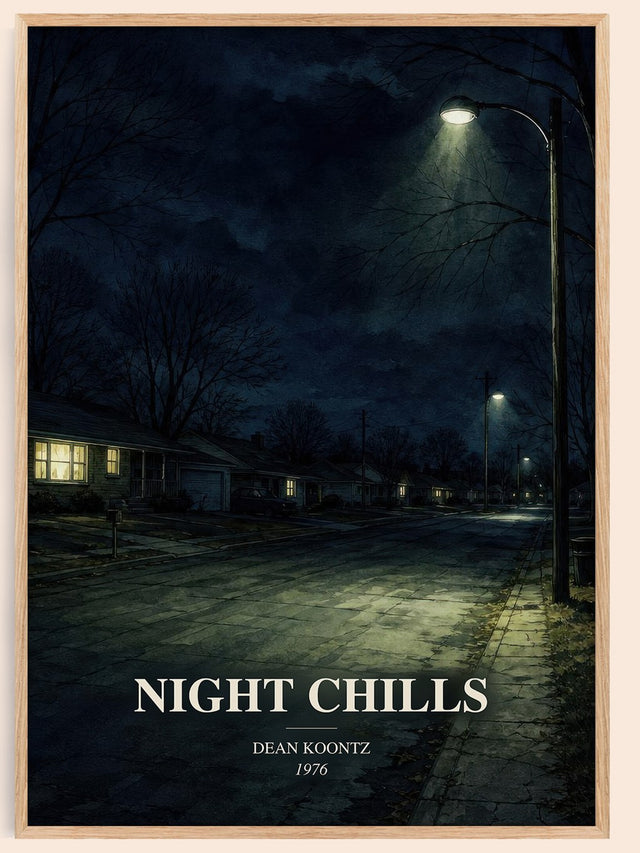 Night Chills Book Watercolour Illustration by Dean Koontz