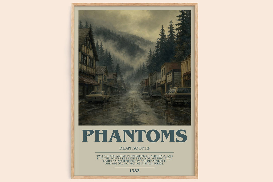 Phantoms bookish book poster by Dean Koontz – framed literary art print