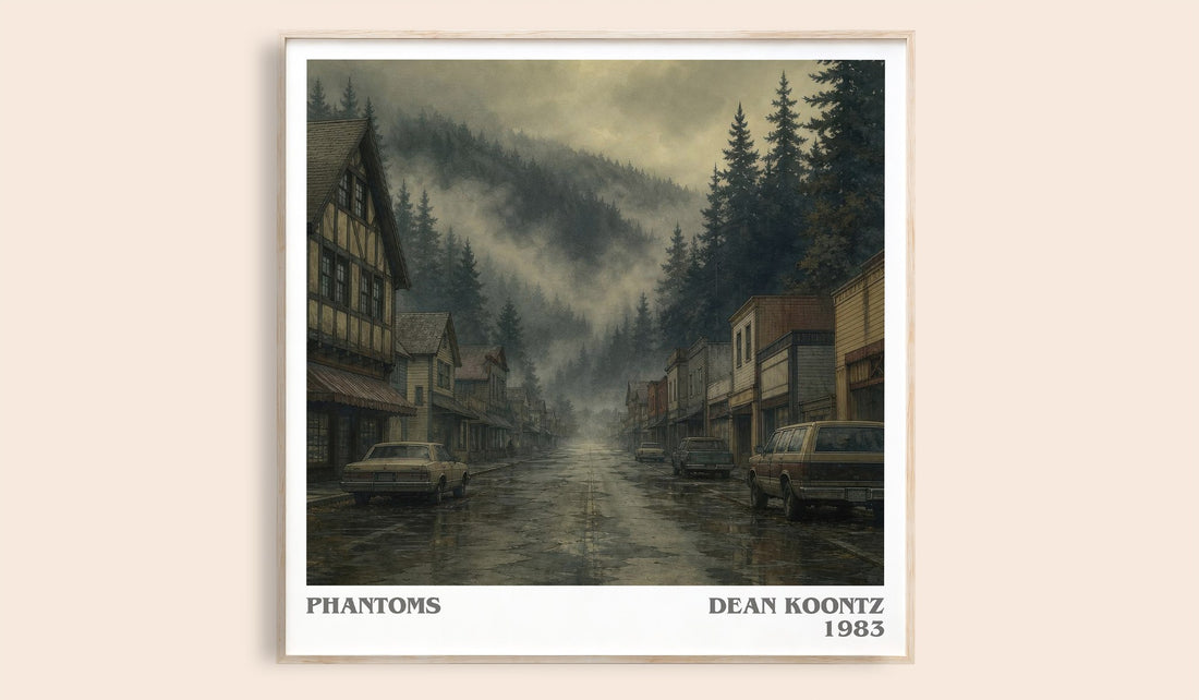 Phantoms literary book poster by Dean Koontz – framed literary art print