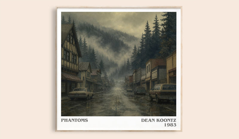Phantoms literary book poster by Dean Koontz – framed literary art print