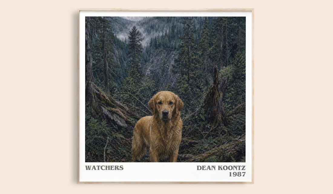 Watchers literary book poster by Dean Koontz – framed literary art print