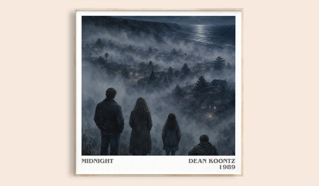 Midnight literary book poster by Dean Koontz – framed literary art print