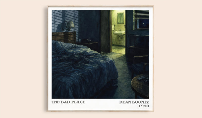 The Bad Place literary book poster by Dean Koontz – framed literary art print