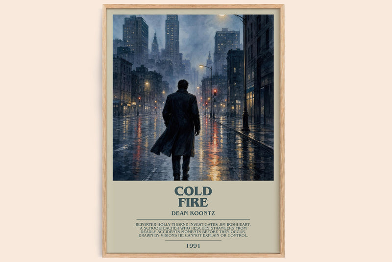 Cold Fire bookish book poster by Dean Koontz – framed literary art print