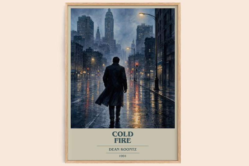 Cold Fire book cover book poster by Dean Koontz – framed literary art print