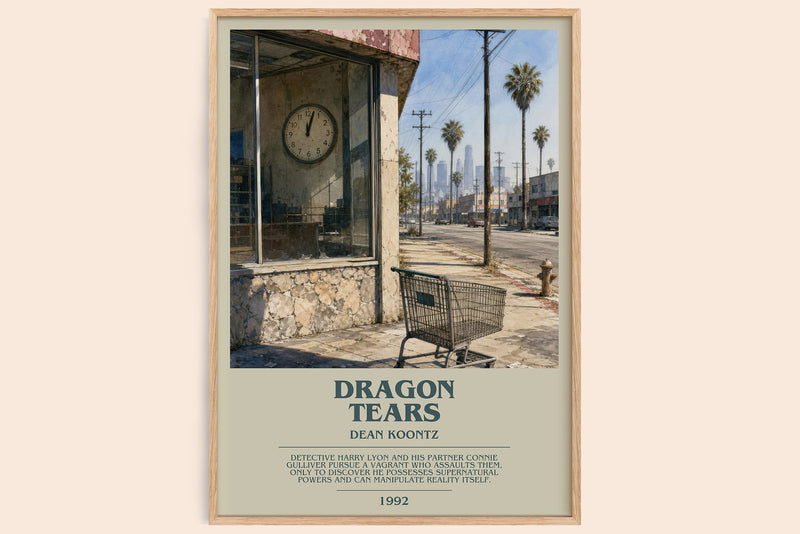 Dragon Tears bookish book poster by Dean Koontz – framed literary art print